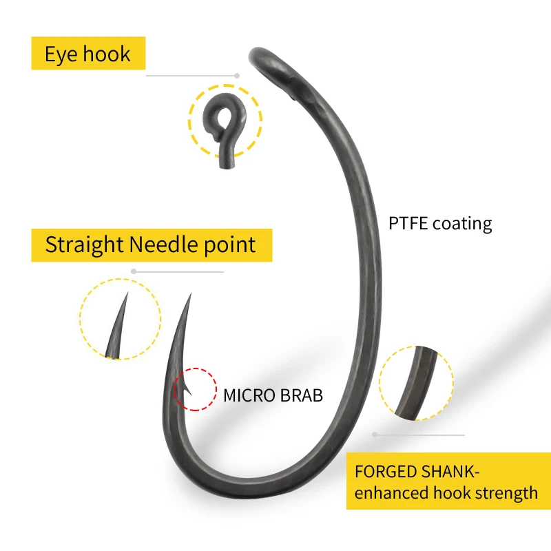 10pcs Carp Fishing Hook Curved - огляд і ціна Fishing Hook Barbless