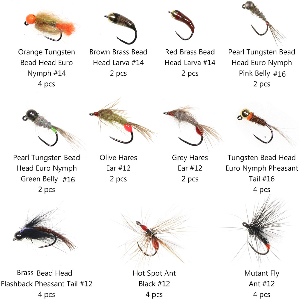32PCS Nymph Flies Kit Trout Fi - огляд і ціна Fishing Hook Barbless