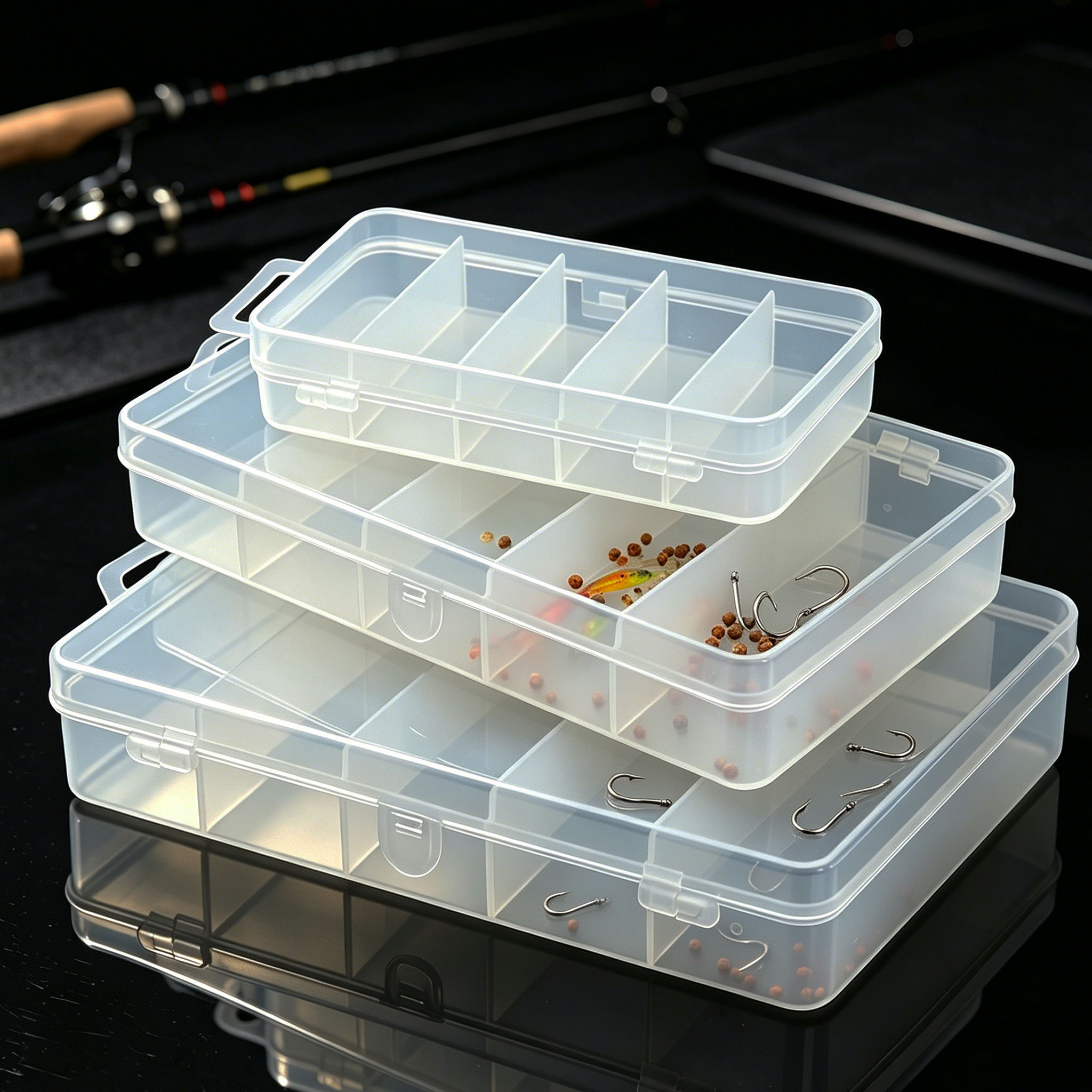 1/3pcs 3 Sizes of Plastic Fish - огляд і ціна Fishing Hook Box
