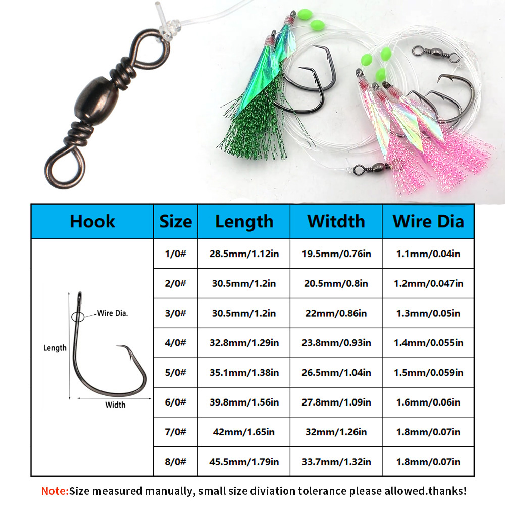 Bimoo 10packs Seawater Fishing - огляд і ціна Fishing Hook Size