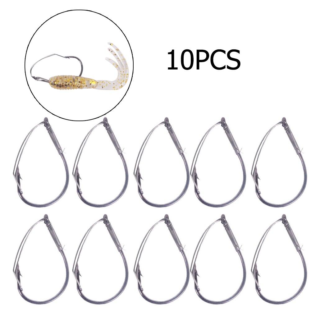 10Pcs/Box High Carbon Steel Wa - огляд і ціна Fishing Hook Weedless
