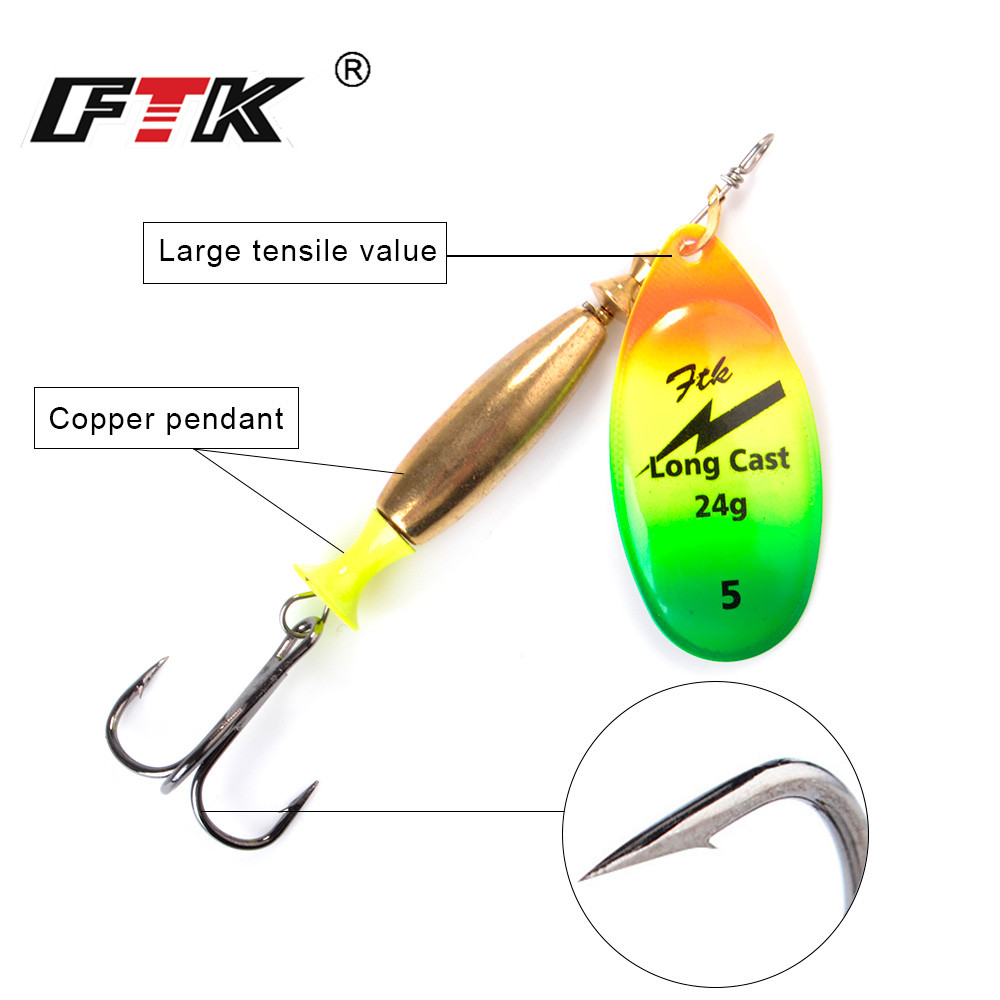 FTK 18g 24g Spinner Bait Hard  - огляд і ціна Fishing Hook Treble