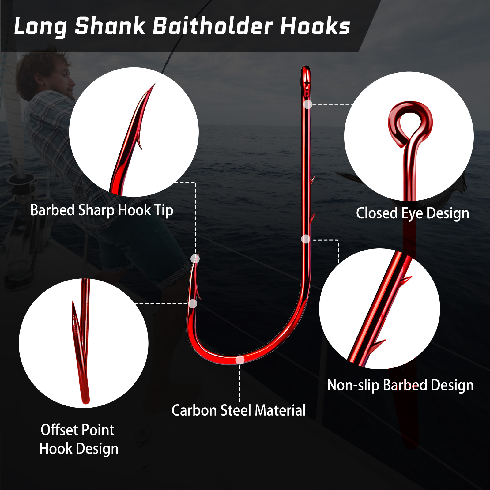 9KM Baitholder Fishing Hooks L - огляд і ціна Fishing Hook Circle