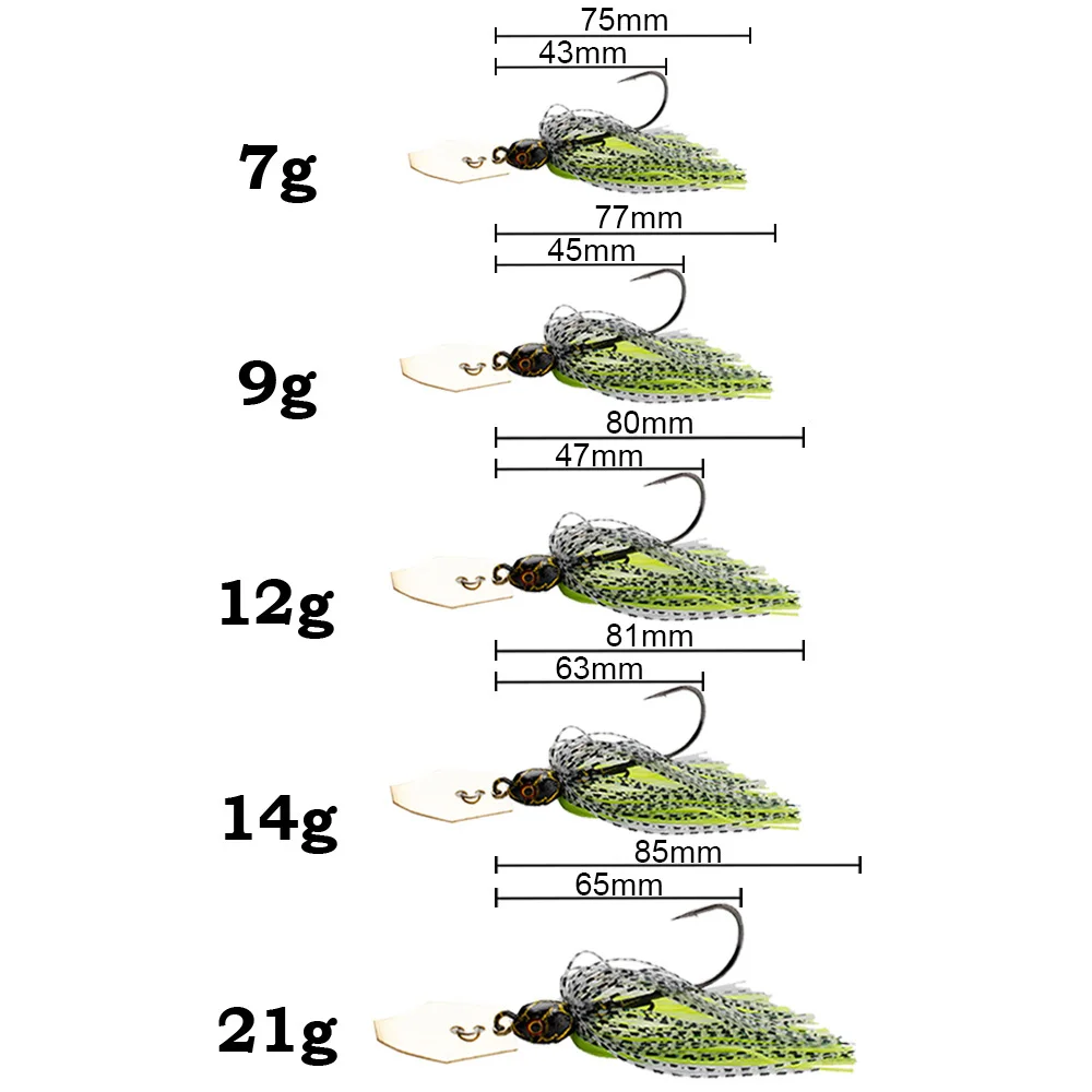 Spinner Bait 7g/9g/12g/14g/21g - огляд і ціна Fishing Hook Weedless
