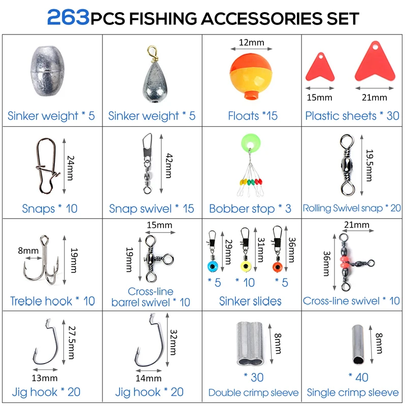 263pcs Outdoor Fishing Accesso - огляд і ціна Fishing Hook Box