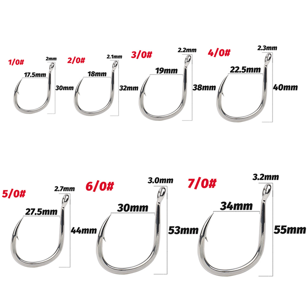 10PCS Big Fish Hook 1/0-7/0 Su - огляд і ціна Fishing Hook Circle