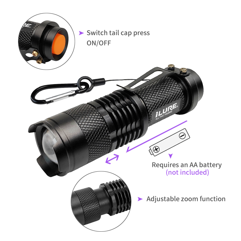 Mini UV Flashlight 395nm Ultra - огляд і ціна Fishing Hook Jig