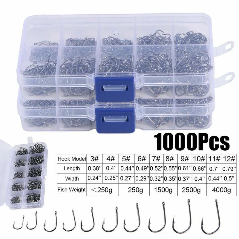 50-1600Pcs/BoxFishing Hooks Ca - огляд і ціна Fishing Hook Assortment