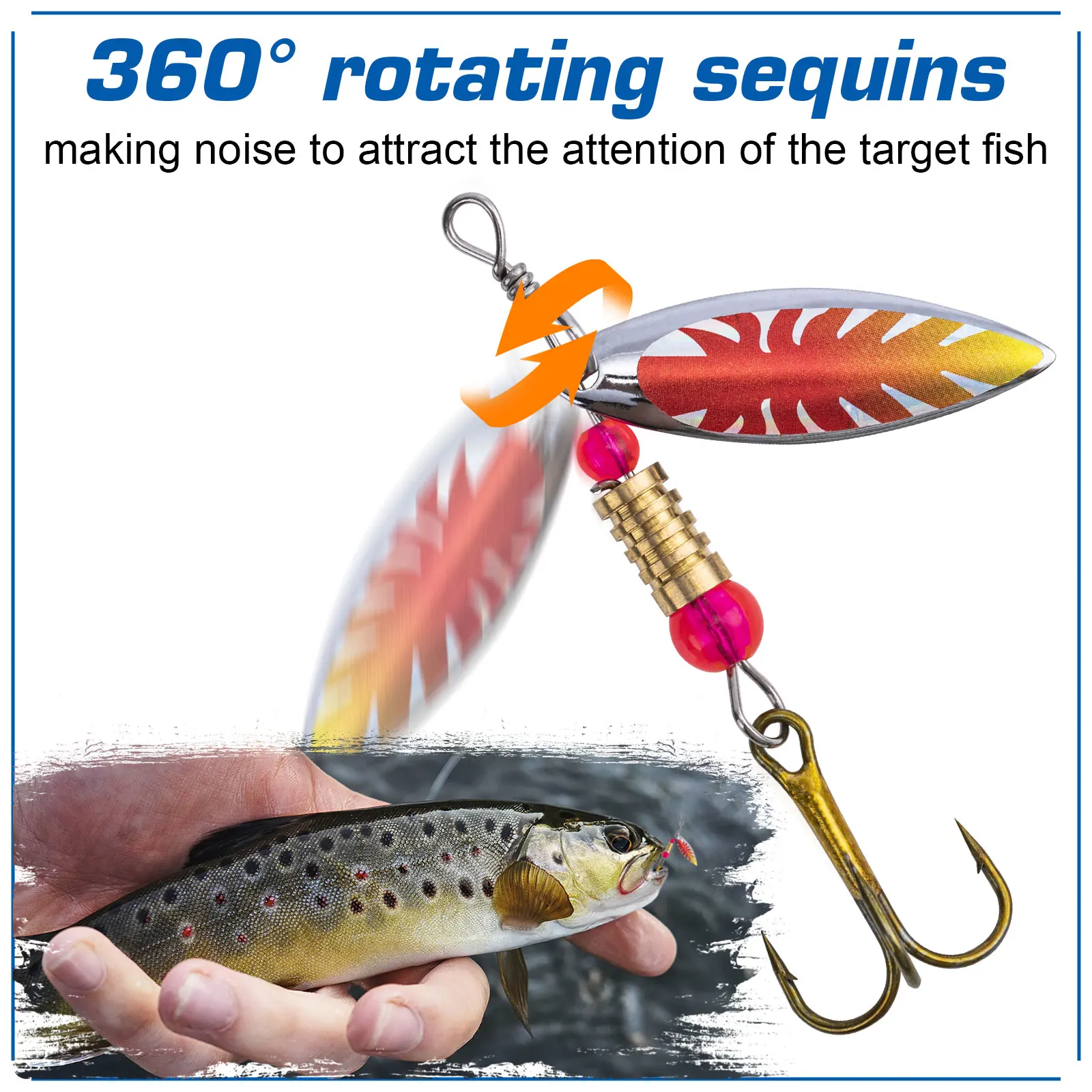 Goture 16pcs/box Spinner Spoon - огляд і ціна Fishing Hook Size