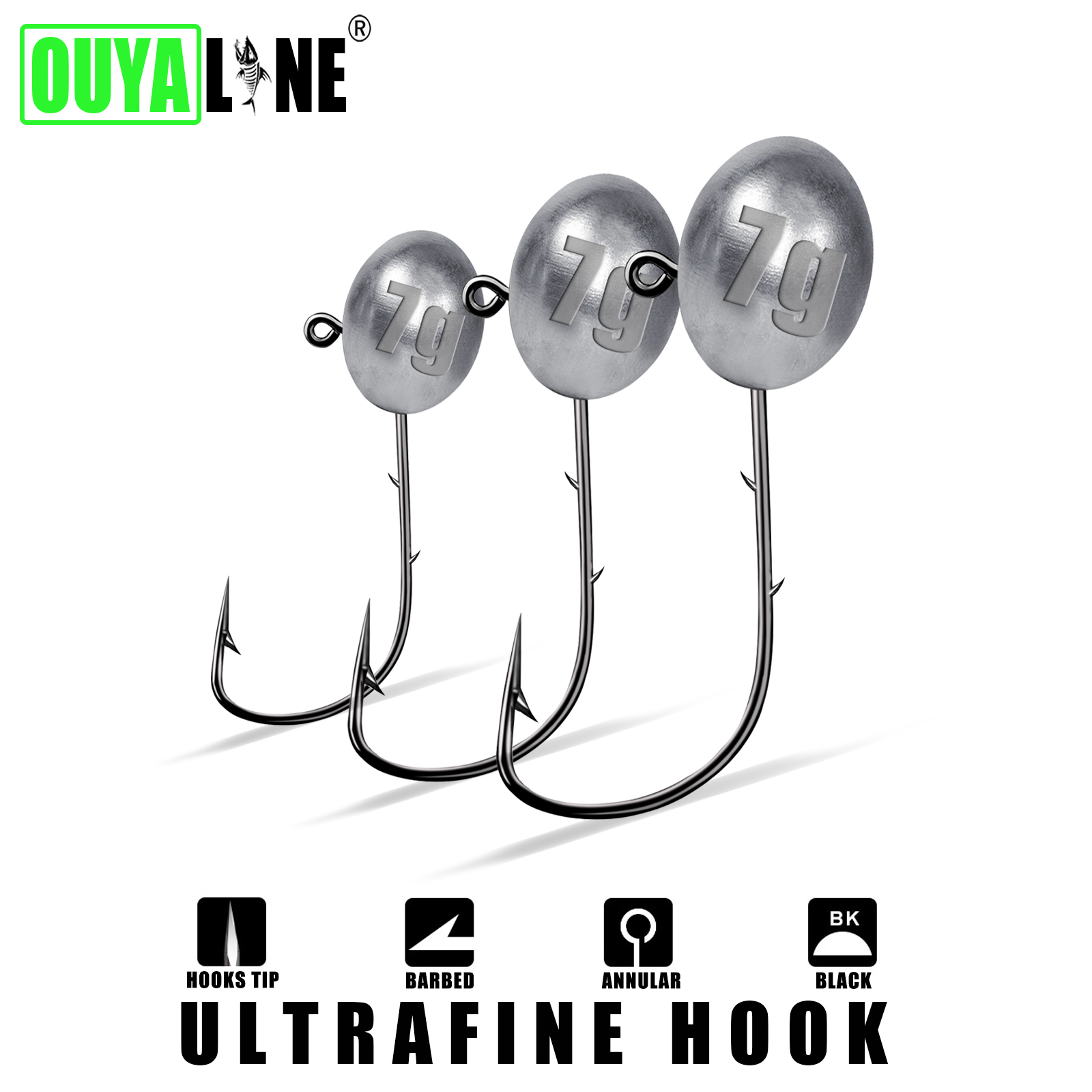 Jig Head Hook 1X Rockfish Ajin - огляд і ціна Fishing Hook Offset