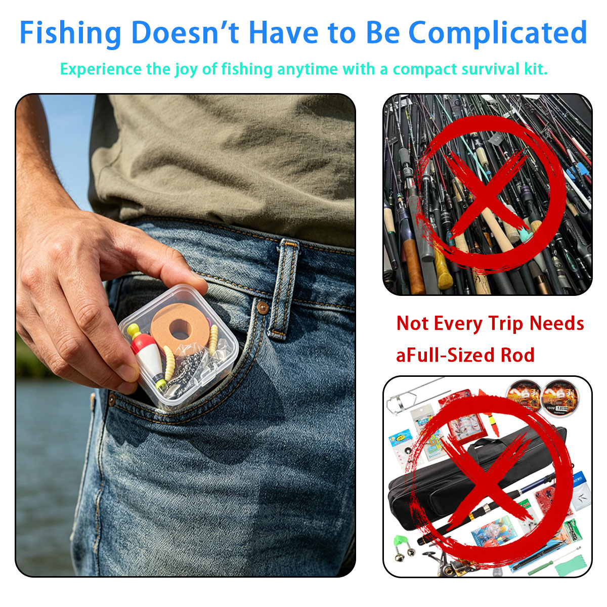 Portable Emergency Fishing Gea - огляд і ціна Fishing Hook Box