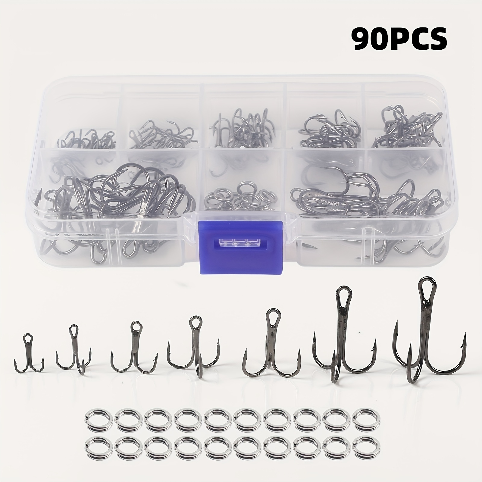 90pcs/set The lure triple-hook - огляд і ціна Fishing Hook Assortment