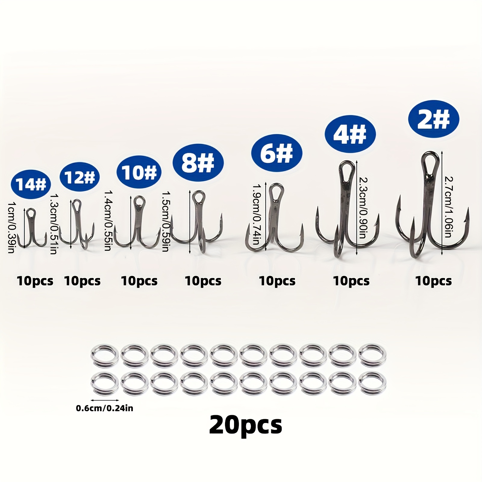 90pcs/set The lure triple-hook - огляд і ціна Fishing Hook Assortment