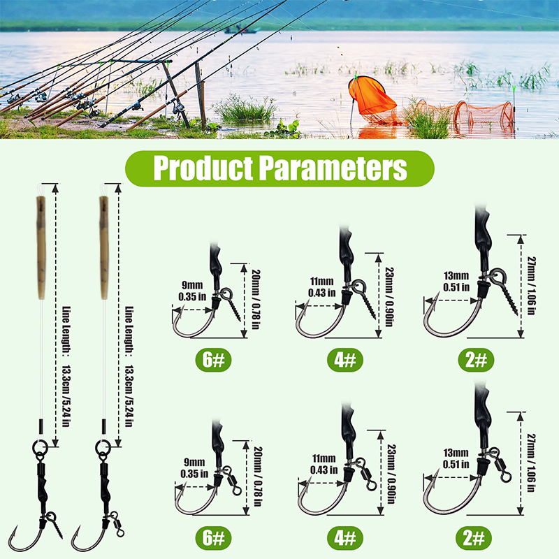 6PCS/10PCS Ronnie rig 3 Styles - огляд і ціна Fishing Hook Assortment